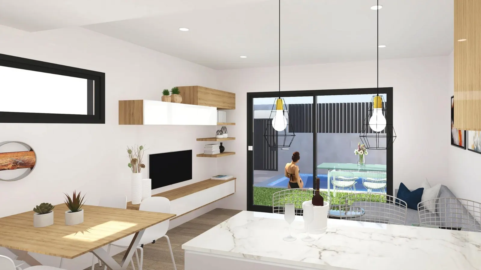 Modern Semi-Detached Villas with Private Pool Near the Sea in Santiago de la Ribera — 4
