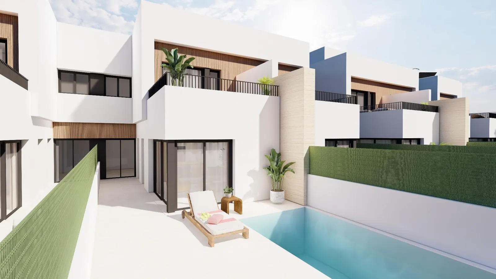 Modern Semi-Detached Villas with Private Pool Near the Sea in Santiago de la Ribera — 1