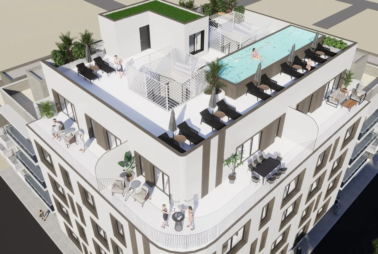 Stylish Residential Building 60 m away from El Acequion Beach at Torrevieja — 2