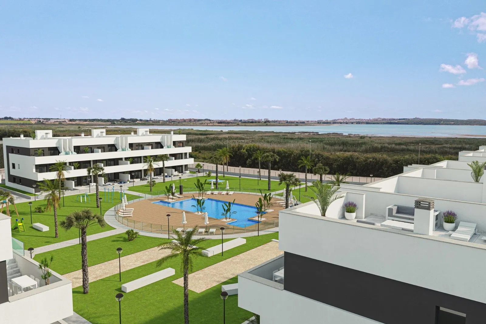 New Build Tourist Licensed Apartments with Lagoon Views in El Raso Guardamar del Segura — 1