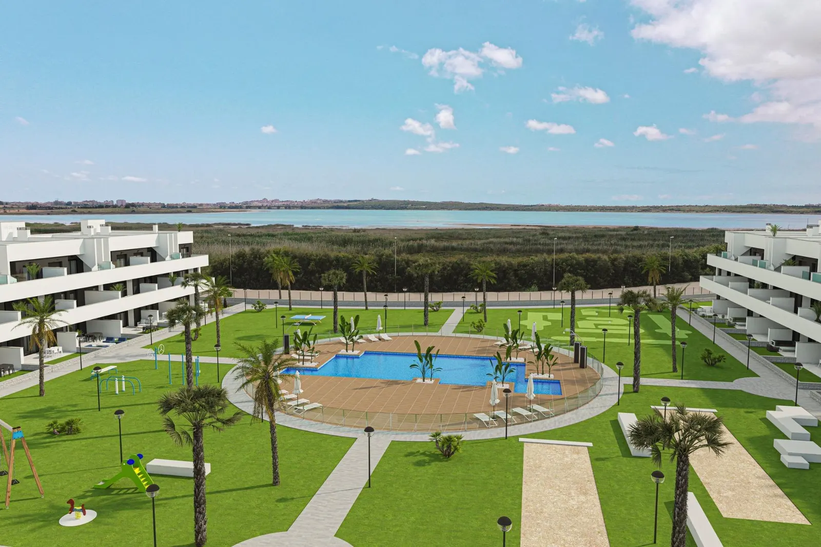 New Build Tourist Licensed Apartments with Lagoon Views in El Raso Guardamar del Segura — 1