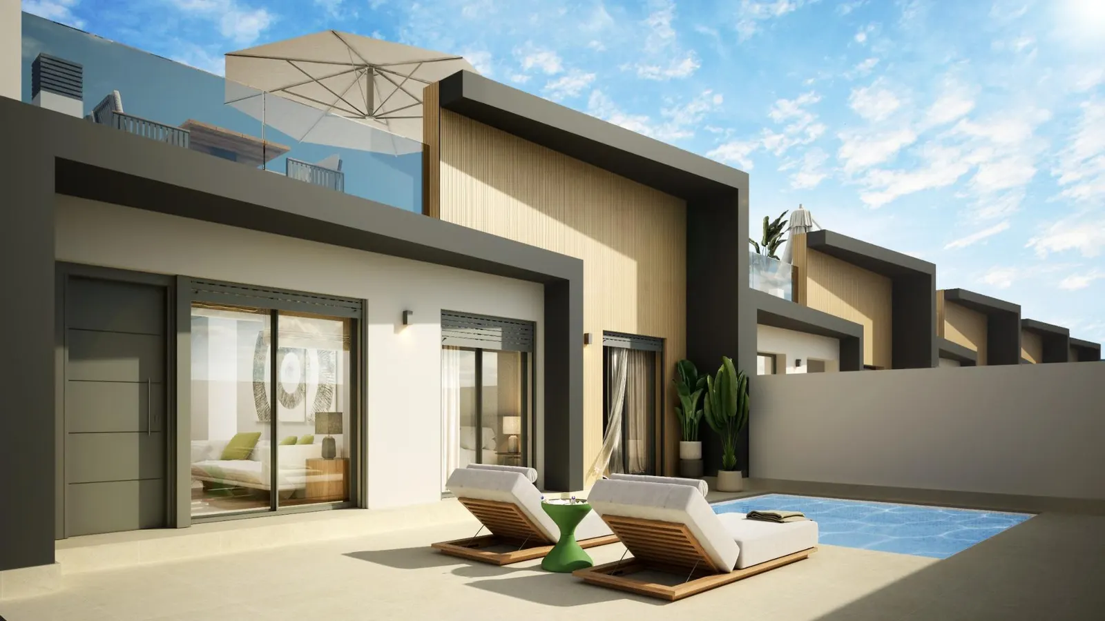 New Build Townhouses with Private Pool in Avileses, Murcia — 1
