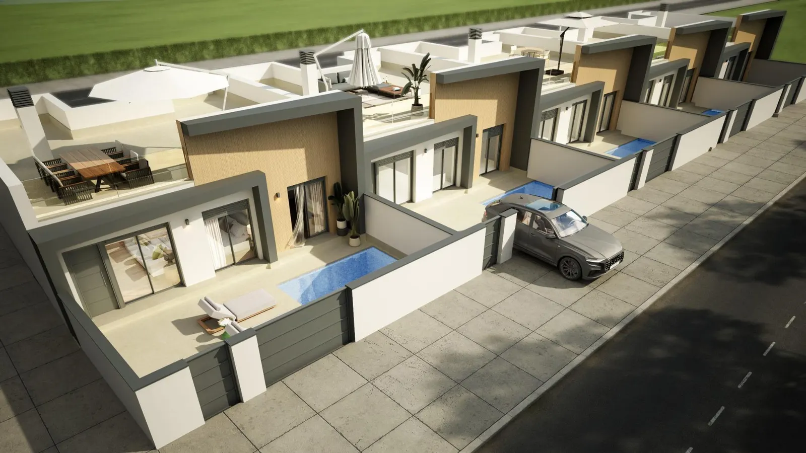 New Build Townhouses with Private Pool in Avileses, Murcia — 2