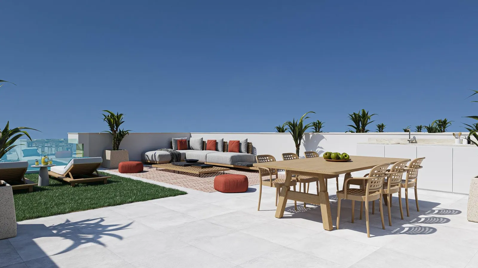 Modern One Level Villas with Private Pool and Solarium in El Jimenado Murcia — 2