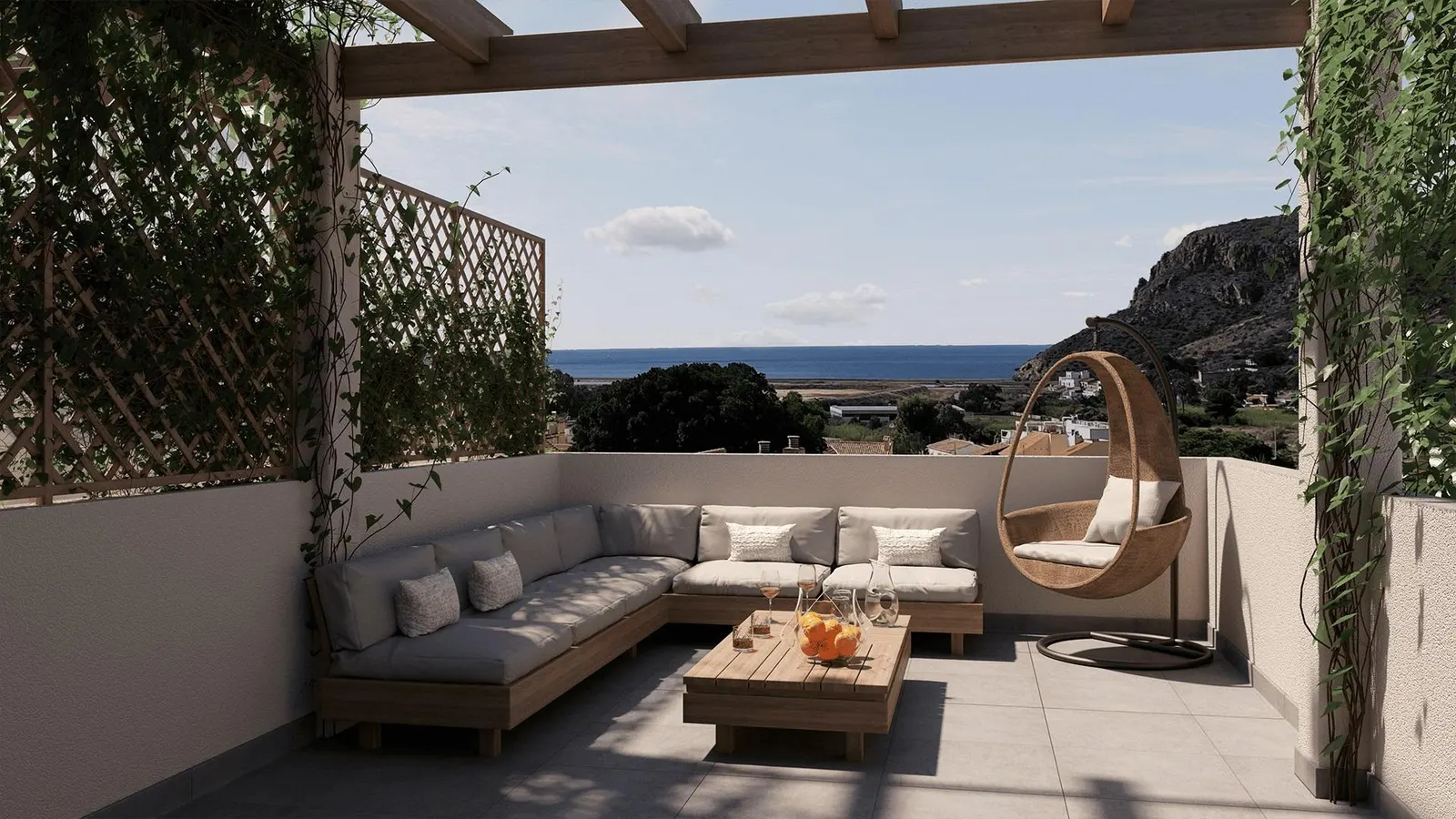 New Build Townhouses with Sea Views in Portman Murcia — 2
