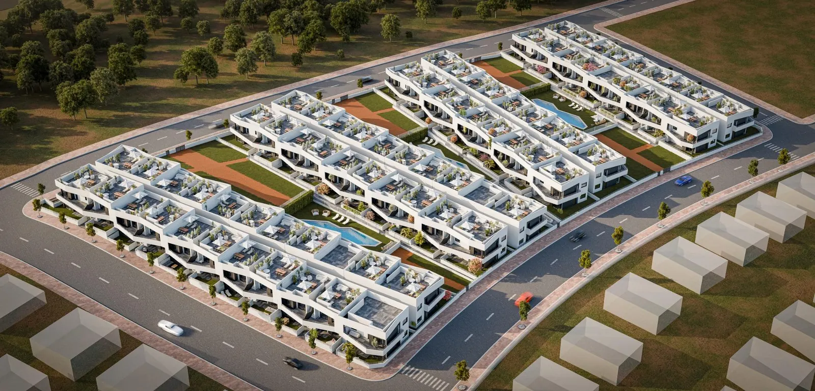 Modern, newly built bungalows in San Miguel de Salinas with 3 communal swimming pools — 1
