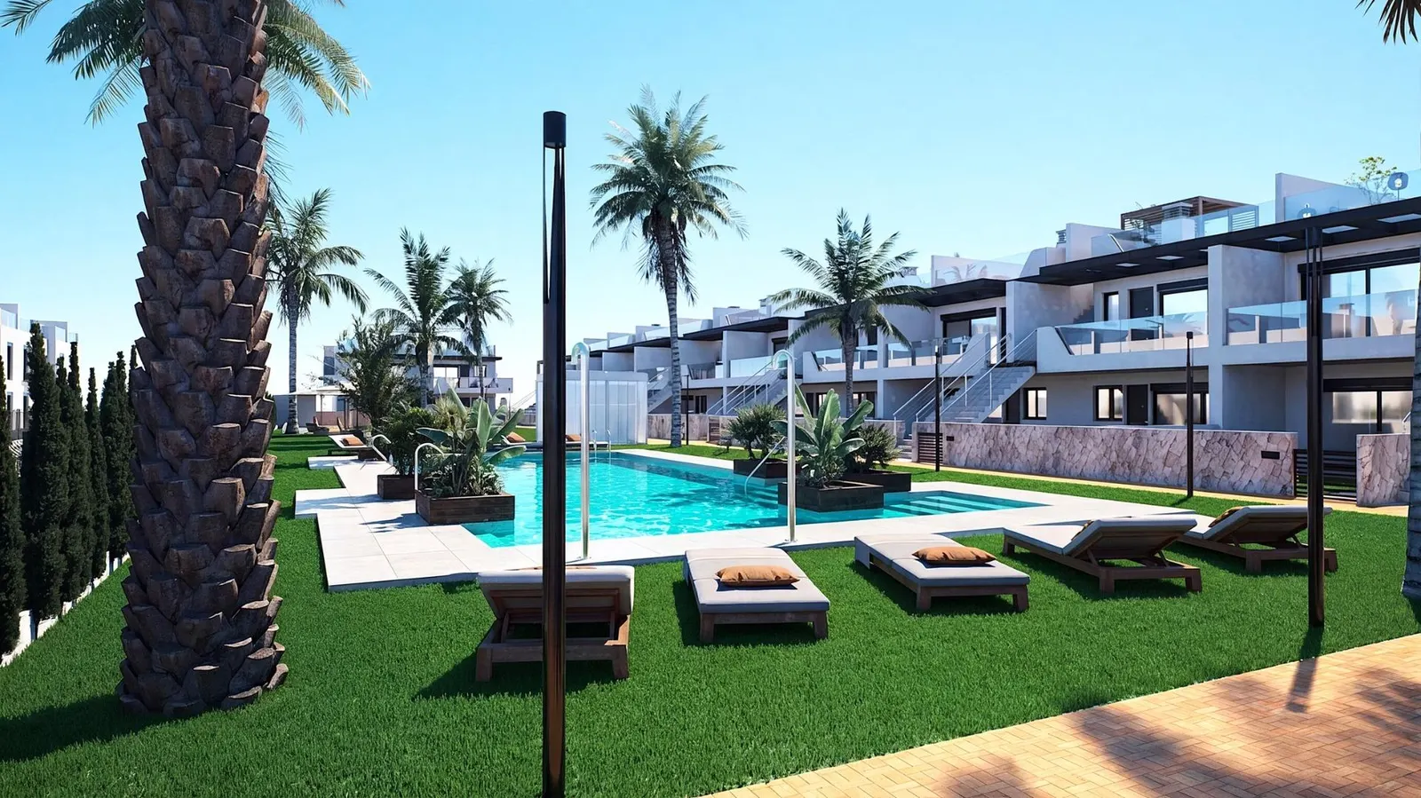 New Build Bungalows with Garden or Solarium Near the Beach in Pilar de la Horadada — 1