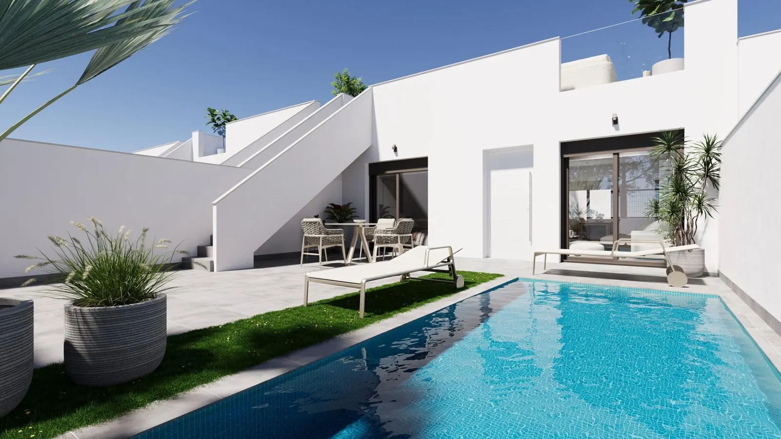 Modern, newly built semi-detached and terraced homes with private pools at El Alba Resort-Torre Pacheco — 1