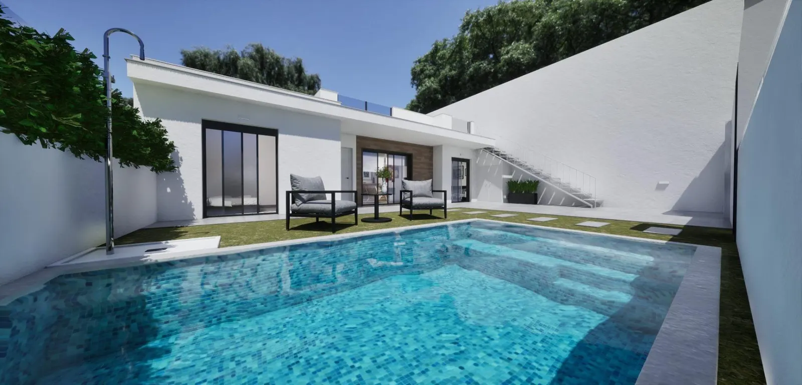 New Build Semidetached corner Villas for Sale in Torre Pacheco with Private Pool and Solarium — 1