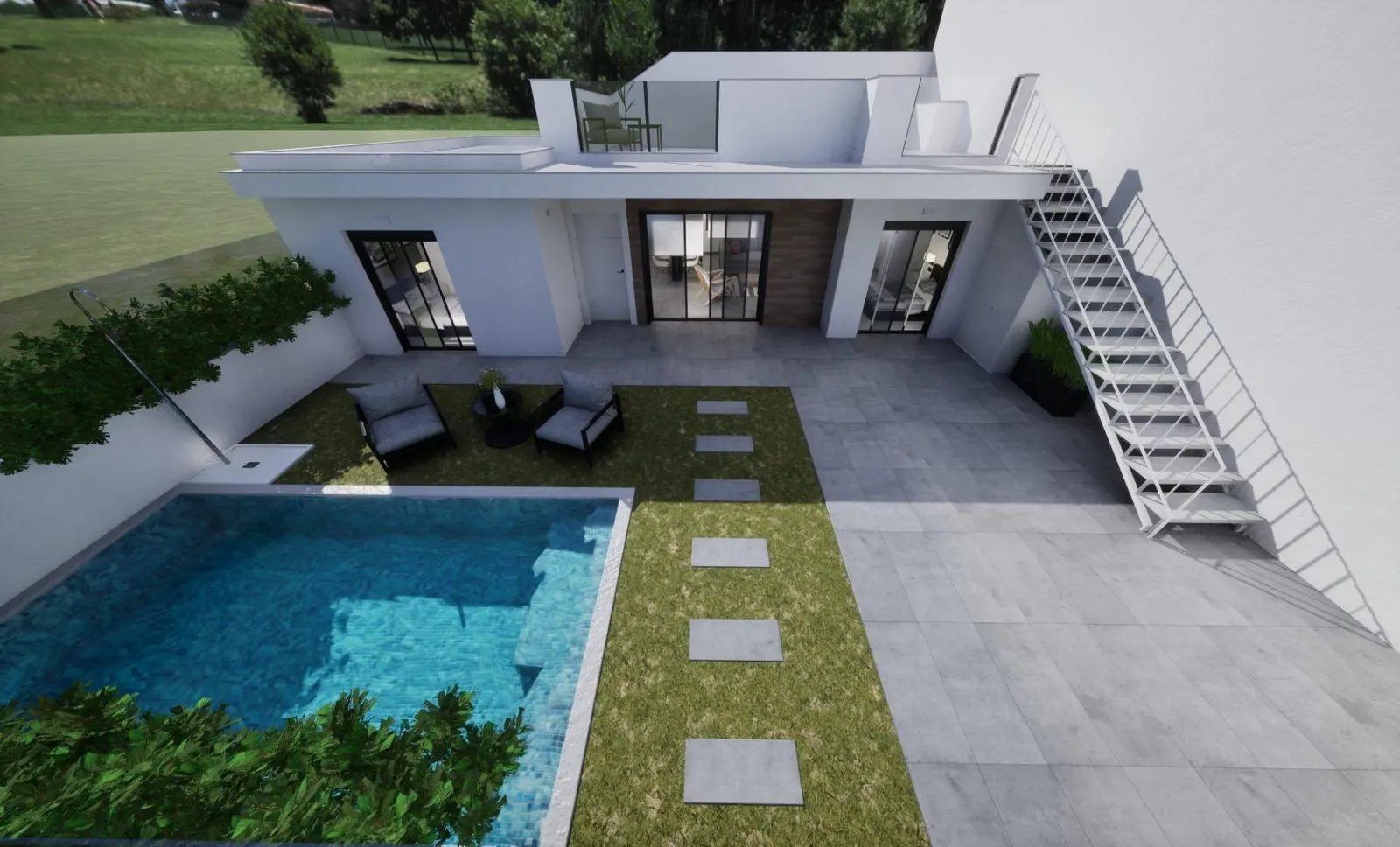 New Build Semidetached corner Villas for Sale in Torre Pacheco with Private Pool and Solarium — 3