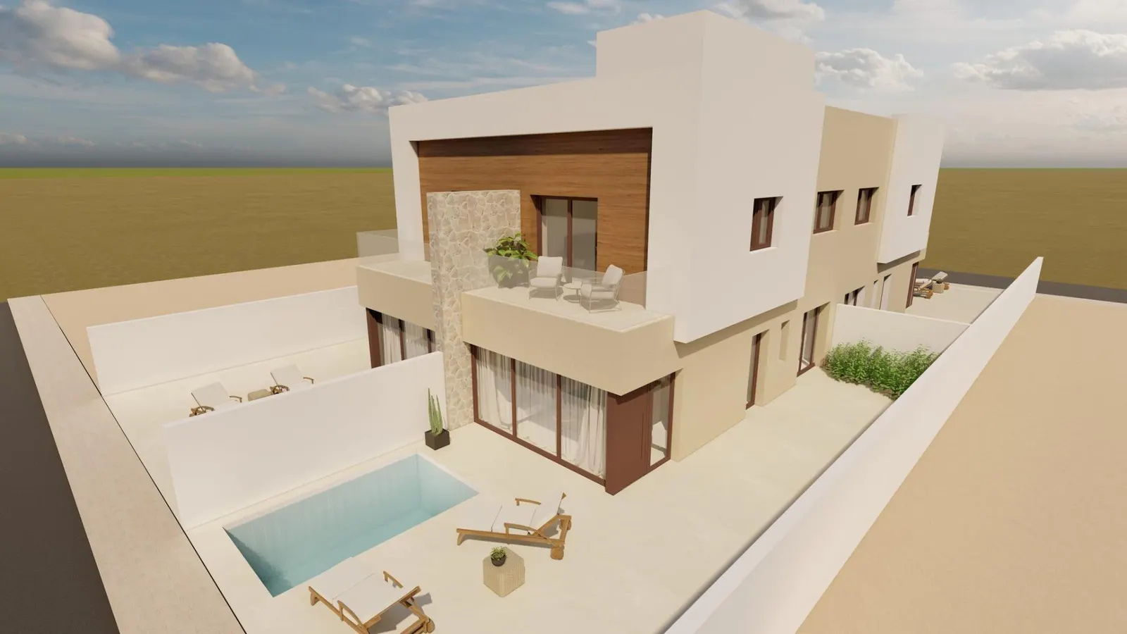 Modern New Build Quad Villas with Private Pool in Santiago de la Ribera — 2