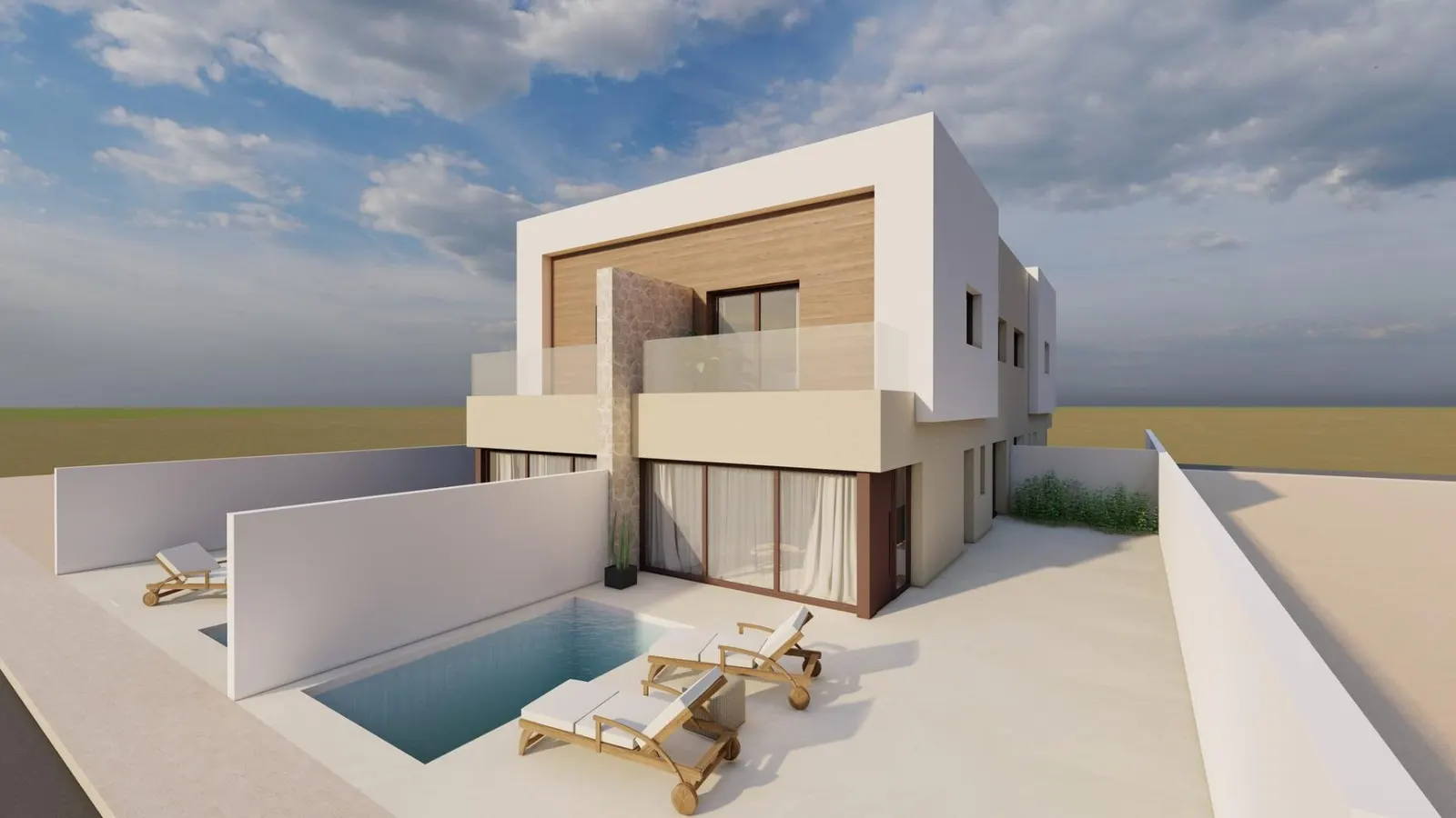 Modern New Build Quad Villas with Private Pool in Santiago de la Ribera — 3