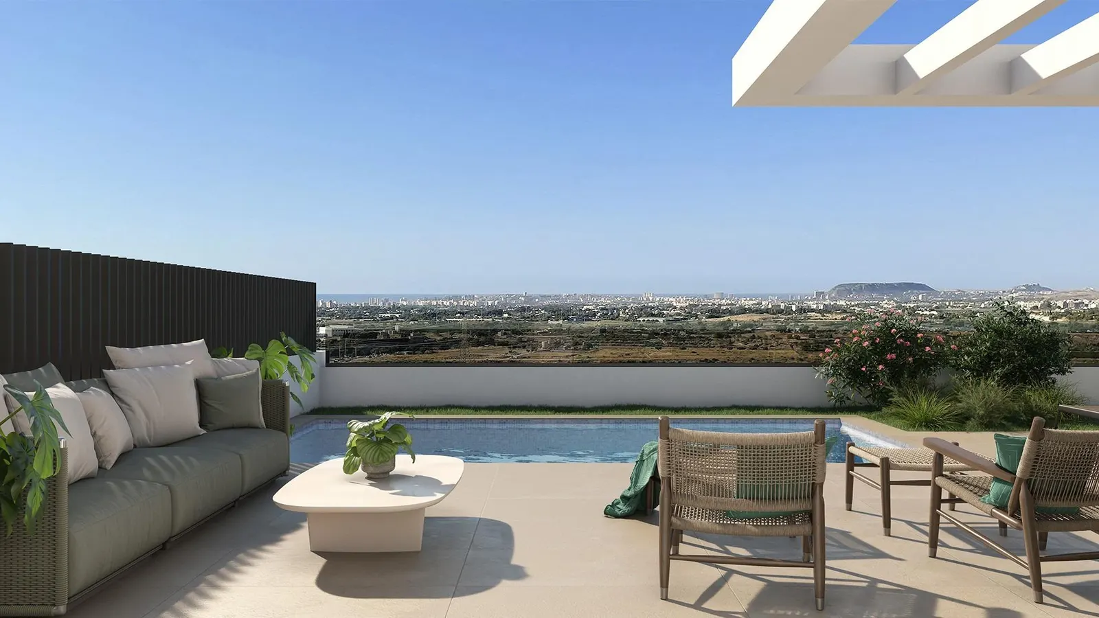 New Build Semi Detached Villas for Sale in Mutxamel with Private Pool and Sea Views — 2