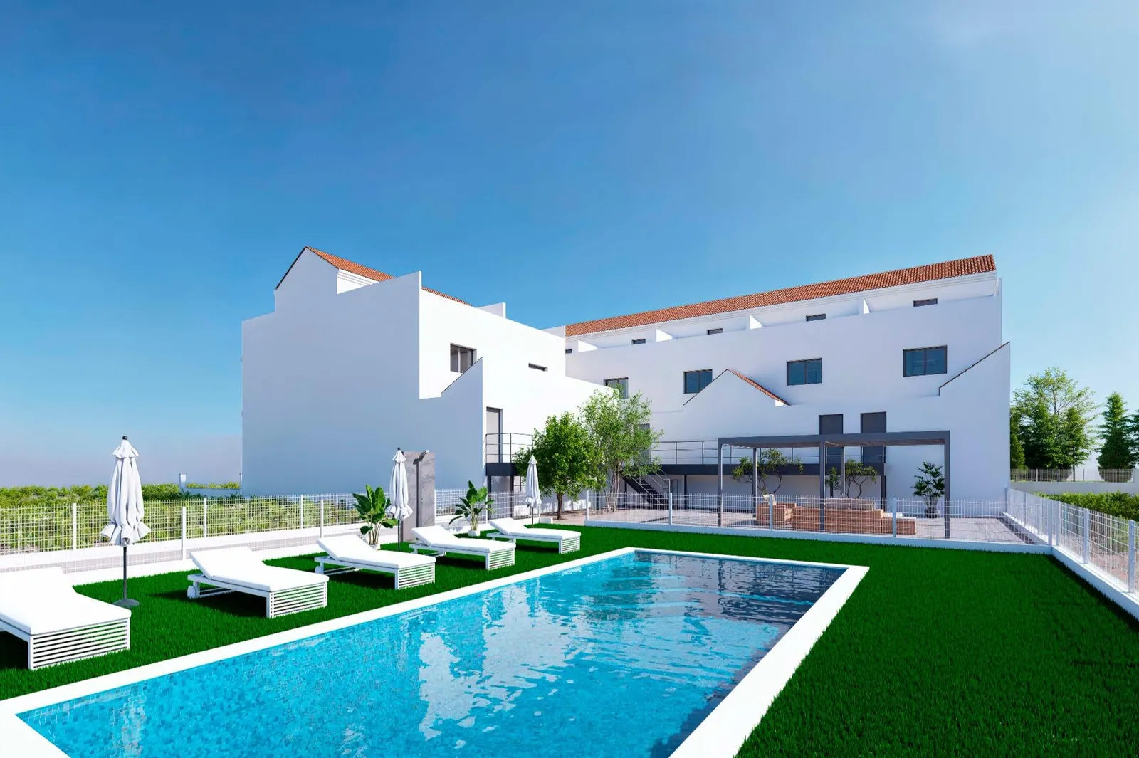 Modern Townhouses with Solarium and Basement in Rafal, Alicante — 1