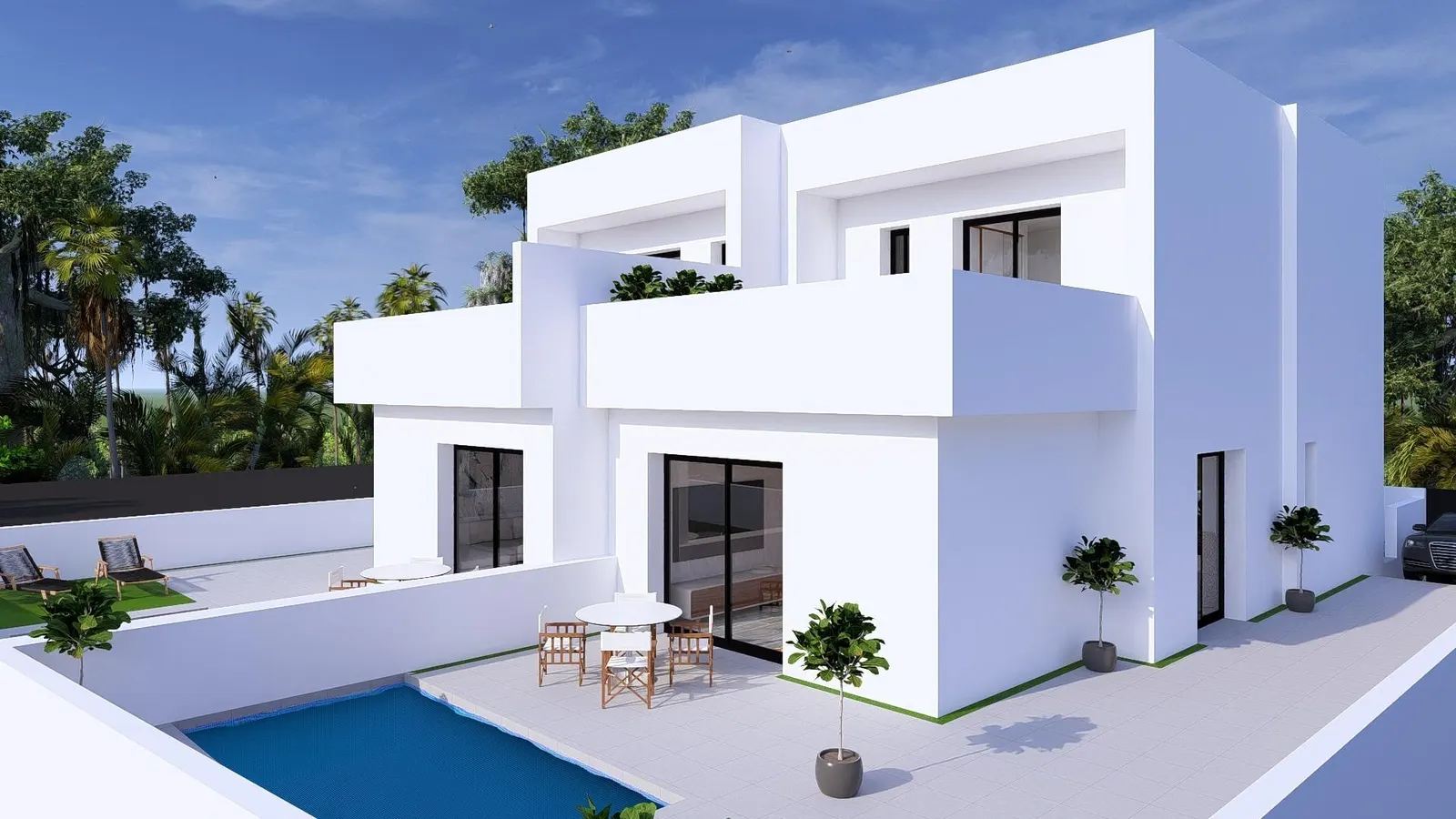 New-build semi-detached villas with private swimming pools in Daya Nueva, Costa Blanca — 1